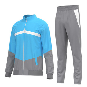 Alta calidad personalizada sublimado 100% poliéster impreso Logo adulto chaqueta de fútbol conjuntos cremallera completa cálido hombres fútbol chándal Kits - Product Image 1