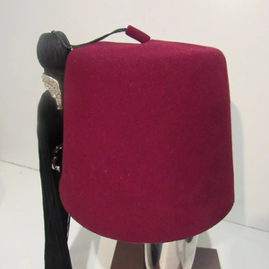 Vintage Rhinestone Jeweled Shriners Fez Hat W Tassel & Plastic Liner Freemasons Masonic Hat - Product Image 3