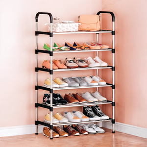 Organizzatore per Scarpe e Vestiti a 6 Ripiani in Acciaio Inox, Design Moderno Smontabile per Cucina e Soggiorno, Materiale PP e Tessuto - Product Image 4