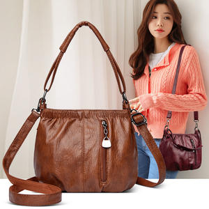 Elegant Multi-Compartment Leather <b>Handbag</b> with Adjustable <b>Strap</b> Zipper Pockets and Spacious Interior <b>for</b> Daily Travel Fashion - Product Image 1