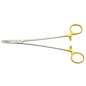 Porte-aiguilles en carbure de tungstène de haute qualité, pinces Mayo Hegar, porte-aiguilles chirurgical avec anneaux dorés - Product Image 1
