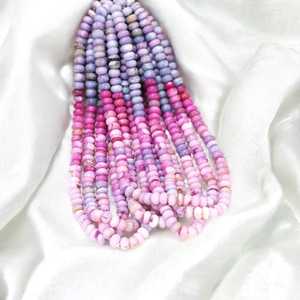 Lavanda rosa púrpura ostra turquesa caramelo ópalo suave Rondelle cuentas 7mm a 10mm hebra para fabricación de joyas al por mayor India - Product Image 6