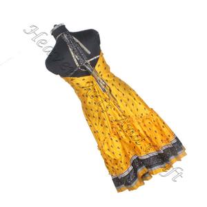SD015 Saree / Sari / Shari vêtements indiens et pakistanais de l'Inde Hippy Boho indien longue robe imprimée en soie Vintage florale Sari - Product Image 2