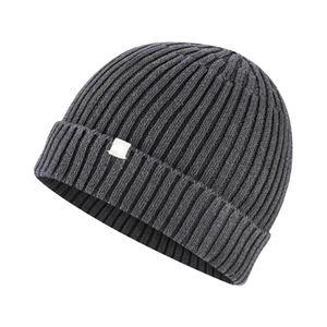 Gorro de punto cálido de invierno unisex, gorro de calavera a la moda bordado liso jacquard con logotipo personalizado - Product Image 1