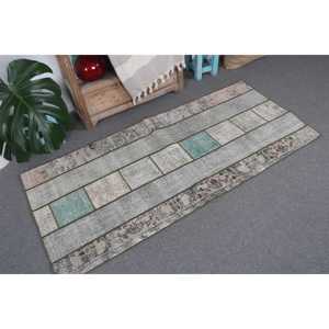 พรมสไตล์วินเทจแบบตุรกี ขนาด 2.6x5.8 ฟุต พรมขนสัตว์สีเทา - Product Image 4