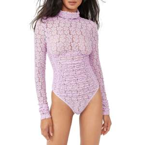 Body in Pizzo Orchid Ice Free People Taglia Piccola, Maniche Lunghe e Corte, Stampa a Motivi, Tessuto Lavorato a Maglia per Primavera Estate - Product Image 1