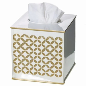 High Quality Golden Brass Embossed <b>Tissue</b> Box Napkin Holder Vintage Metal Decorative Holder for Luxury Home Decor Lowest Price - Product Image 2