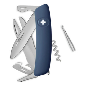 Coltello tascabile Swiza Allmatt Standard D07 R - 13 funzioni con forbici, blu - Product Image 1