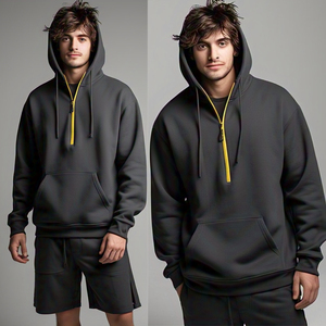 Vêtements de sport Running Hoodie Shorts Set Men Jogging Fitness Wear Hooded Shorts Two Piece - Product Image 3