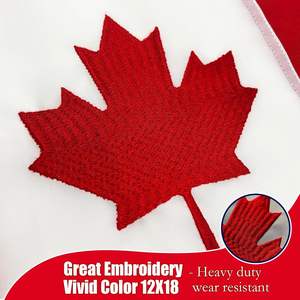 Ensemble de drapeaux américains et canadiens 12x18 pouces, brodés, en polyester imperméable, résistants, avec 2 œillets en laiton - Product Image 3