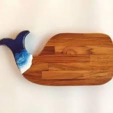 Tabla de cortar de resina de madera hecha a mano ¡Asequible y elegante! Tabla de cortar de madera natural y resina para restaurante casero - Product Image 3