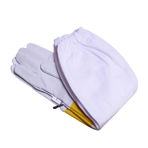 Color personalizado de protección de alta clase a prueba de viento Unisex personalizado ligero de cuero de vaca abeja puño resistente lona guantes de abeja - Product Image 5