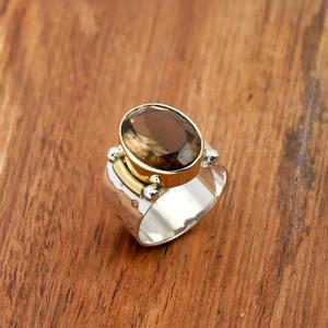 Natural Larimar <b>Ring</b> 925 Sterling <b>Silver</b> Filigree Gemstone <b>Statement</b> <b>Ring</b> - Product Image 2