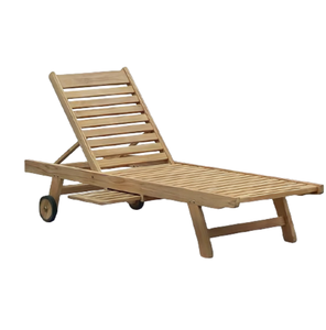 Tumbona de estilo resort con respaldo reclinable Tumbona de madera para muebles de exterior Precio al por mayor - Product Image 1