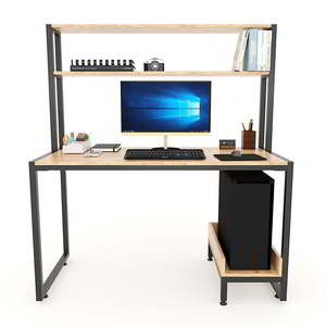 <b>Simple</b> Folding Computer <b>Desk</b> with Integrated CPU Shelf and Drawer for Hotels - Product Image 1