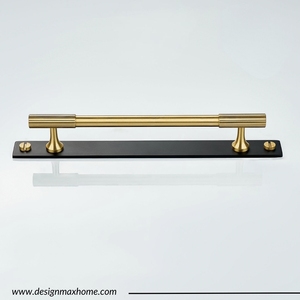 Gran oferta, manija de barra Retro de bronce champán <span class=keywords><strong>Goo</strong></span>-Ki para armario de tocador, tirador antiguo con placa trasera - Product Image 2