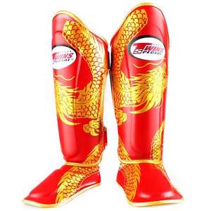 Espinilleras Profesionales de Cuero con Espuma Multidensidad y Cierre de Velcro para Entrenamiento de Kickboxing - Product Image 5