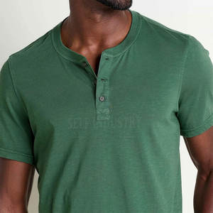 Camiseta Henley de algodón 100% duradera de calidad superior para hombre, ropa estampada informal de verano holgada - Product Image 6