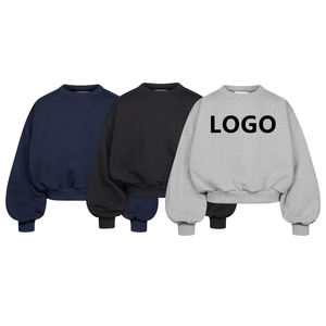 Sudadera con capucha de cuello redondo Boxy Fit para mujer, Sudadera con capucha lisa de moda deportiva informal personalizada de fabricantes - Product Image 3