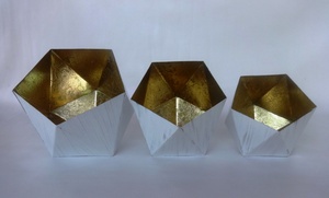 Iron Handmade Home Decor <b>Table</b> Top Decor <b>Christmas</b> Bowl Votive Candle Pillar Holder Stand Wedding Decorative <b>Gift</b> Grid Cutting - Product Image 2