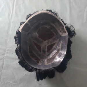 Taz Hair MGM Modelo para Hombre, Peluca de Cabello Humano Remy Indio Suave con Frente de Encaje, Ondulado al Agua, Prótesis Capilar, Sistemas de Parches - Product Image 1