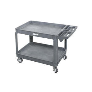 2-Tray Polypropylene Service Cart with Four-<b>Wheel</b> <b>Plastic</b> Material for Shopping Hotel Tools Industrial Use OEM Customizable - Product Image 1