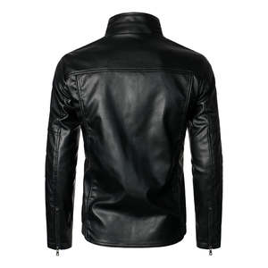 Chaqueta de Cuero de Oveja Genuino para Hombre de Alta Calidad, Chaqueta de Motociclista de Invierno, Moda, Cierre, OEM, ODM, Logotipo Personalizado, Venta al por Mayor de Fábrica - Product Image 3