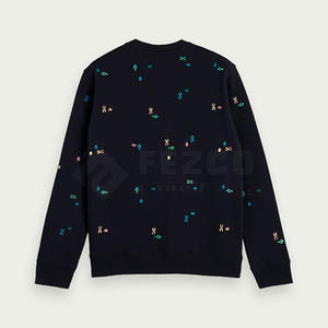 Sweat-shirt pour homme coupe ajustée en coton mélangé avec strass Offre Spéciale OEM Basic Winter Clothing - Product Image 2