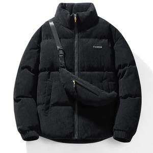 Chaqueta transpirable antibacteriana reversible de lona cálida de invierno a la moda para hombre, impermeable, de talla grande, estilo de pan grueso suelto acoplado - Product Image 1