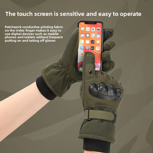 Gants de moto en coton polyester garde d'articulation dure fermeture sécurisée du poignet doublure antidérapante respirante pour les Sports de plein air - Product Image 6