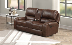 AMERICAN COLLECTION ASIENTO RECLINADOR AIRE CUERO LOVE CON CONSOLA - Product Image 1