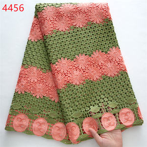 4456 haute qualité africain dentelle matériel africain dentelle robe Guipure cordon dentelle tissu Styles Aso Oke tissu africain - Product Image 5