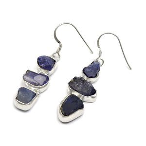 Boucles d'oreilles en argent sterling 925 Iolite Gemstone 100% Natural Gemstone Luxury Sterling Silver Jewelry Handmade Statement Jewelry OEM - Product Image 2