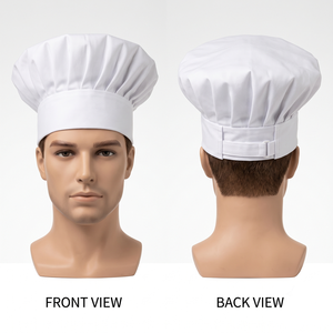 Gorras de Chef de Alta Calidad a Precio de Fábrica al por Mayor / Gorras Unisex Impermeables de Poliéster/Algodón Blackhardson para Restaurante y Bar - Product Image 2
