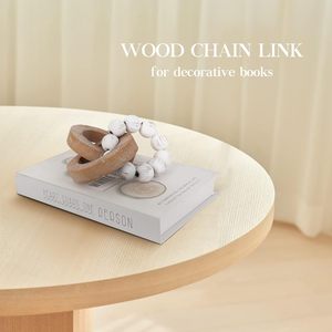 Handmade <b>Rustic</b> Wood Chain Link <b>Home</b> <b>Decor</b> Carved 3-Link Wood Knot Beads Natural Boho Farmhouse Table <b>Decor</b> Best Housewarming - Product Image 3