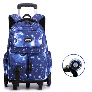 Galaxy Spaces All Over Printing Sac d'école pour garçon avec chariot 2 roues 6 roues Escalier Sac d'école - Product Image 1