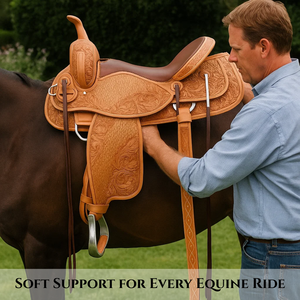 Meilleure vente Selle de cheval en cuir usiné à la main de haute qualité Western Pleasure Trail avec ensemble au prix de gros - Product Image 3