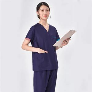 Uniforme quirúrgico de manga corta con cuello en V, trajes de fregado quirúrgico, uniforme de Enfermería de alta calidad, traje de trabajo de seguridad clínica, ropa OEM - Product Image 5
