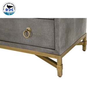 Fabricante de lujo de estilo moderno muebles de dormitorio de alta calidad Faux Shagreen mesitas de noche para muebles de dormitorio muebles para el hogar - Product Image 3