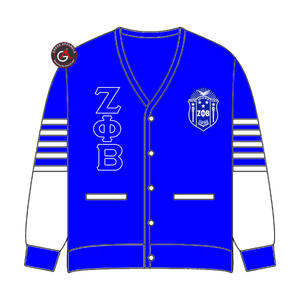 Cardigans en acrylique pour femmes Zeta Phi Beta avec broderie fine |   Pull cardigan brodé personnalisé pour femmes ZOB Sorority - Product Image 2