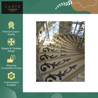 Escalier d'intérieur incrusté de marbre de la meilleure qualité, fabriqué à la main, élégant, moderne, traditionnel, durable et écologique, garantie à vie