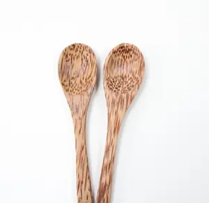 Artesanías Cubiertos Cuchara de madera de coco Decoración clásica para el hogar Vida diaria Cuchara de ensalada de cocina sostenible suave