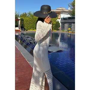 Vestido con Detalle Calado y Mangas Estilo Español 2840, Vestido Informal Transpirable con Cintura Natural - Product Image 2