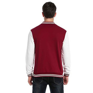 Chaqueta Versity personalizada Mangas de cuero Chenille Bordado Parche Logo Chaqueta de béisbol Contraste Chaqueta Versity - Product Image 5