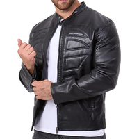 Veste d'hiver en cuir véritable à col montant pour hommes, vêtements de mode pour moto, course, grandes tailles, vêtements pour garçons