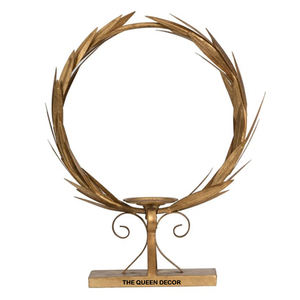 Portavelas con acabado dorado de forma única de Metal de aluminio con estilo moderno para fiestas de boda decoración de iluminación de Navidad de Año Nuevo - Product Image 1