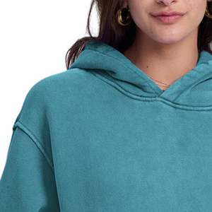 Sudadera con Capucha de Invierno para Mujer de Alta Calidad, Lavado Ácido, 100% Algodón, Color y Talla Personalizados, Servicio OEM Más Vendido - Product Image 5