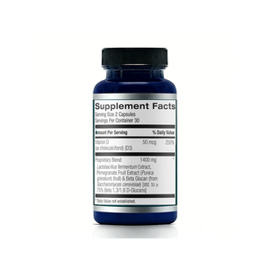 Capsule de haute qualité à marque privée, enrichie en vitamine D3, en extrait de L. fermentum et en bêta-1,3-glucane, pour la régulation immunitaire et la santé intestinale - Product Image 2
