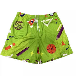 2022 Short de basket-ball unisexe pour hommes Logo personnalisé sublimé Short en maille à séchage rapide meilleure broderie en gros Style écologique - Product Image 3