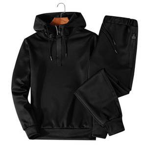 Conjunto deportivo de talla grande para hombre, chándal personalizado de marca privada, 100% algodón, color blanco, otoño - Product Image 3